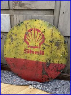 Original Vintage Shell Oil Enamel Metal Sign 63cm Diameter, Rare and Collectable Original Vintage Shell Oil Enamel Metal Sign 63cm Diameter, Rare and Collectable