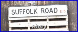 Original Vintage Suffolk Road E13 Enamel Street Sign London Newham Collectable