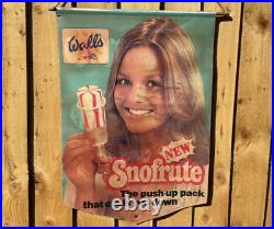 Original Vintage Walls Ice Cream Cornetto Banner Not Enamel Sign Advertising 70s