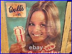 Original Vintage Walls Ice Cream Cornetto Banner Not Enamel Sign Advertising 70s