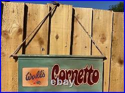 Original Vintage Walls Ice Cream Cornetto Banner Not Enamel Sign Advertising 70s