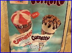 Original Vintage Walls Ice Cream Cornetto Banner Not Enamel Sign Advertising 70s