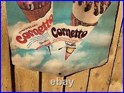 Original Vintage Walls Ice Cream Cornetto Banner Not Enamel Sign Advertising 70s