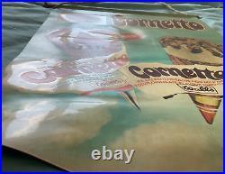 Original Vintage Walls Ice Cream Cornetto Banner Not Enamel Sign Advertising 70s