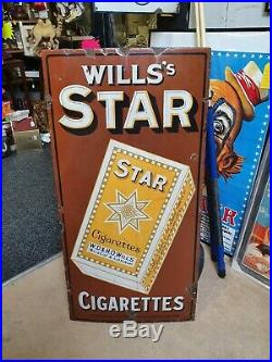 Original Vintage Wills Star Cigarette Enamel Sign