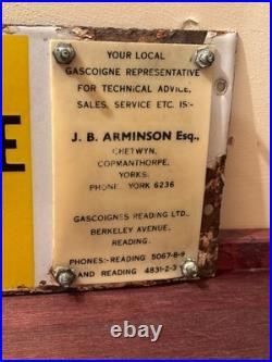 Original Vintage enamel the gascoigne milker advertising sign collectible antiqu