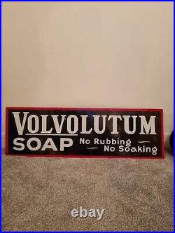 Original Volvolutum Soap Vintage Enamel Advertising Sign Large