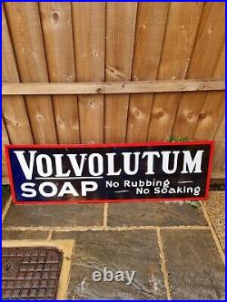 Original Volvolutum Soap Vintage Enamel Advertising Sign Large