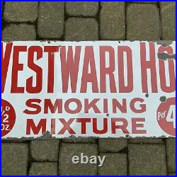 Original Westward Ho Enamel Sign Vintage Advertising