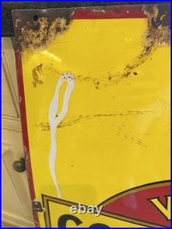 Original Will's Gold Flake Cigarettes Enamel Advertising Sign Vintage Striking