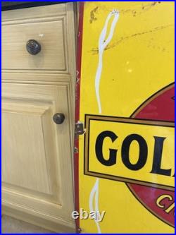 Original Will's Gold Flake Cigarettes Enamel Advertising Sign Vintage Striking