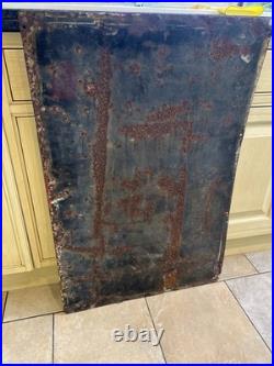 Original Will's Gold Flake Cigarettes Enamel Advertising Sign Vintage Striking