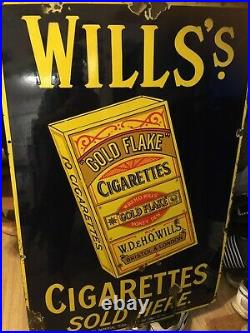 Original Wills Enamel Vintage Cigarette Sign