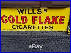 Original Wills Gold Flake Enamel Cigarette Sign Vintage