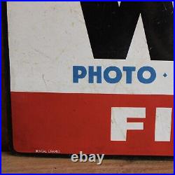 Original Wolfen Enamel Sign Double Sided Vintage Enamel Film Sign