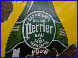 Original and Rare Perrier French Enamel Advertising Sign, Large 1.2m, Vintage