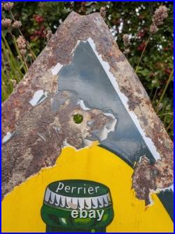 Original and Rare Perrier French Enamel Advertising Sign, Large 1.2m, Vintage