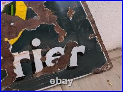 Original and Rare Perrier French Enamel Advertising Sign, Large 1.2m, Vintage