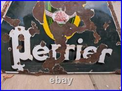 Original and Rare Perrier French Enamel Advertising Sign, Large 1.2m, Vintage