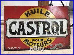 Original double sided rare French Castrol Enamel Sign Vintage 2CV Citroen H Van