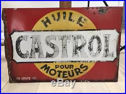 Original double sided rare French Castrol Enamel Sign Vintage 2CV Citroen H Van