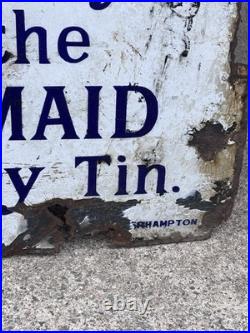 Original enamel sign Milk Maid Brand Milk Advertising