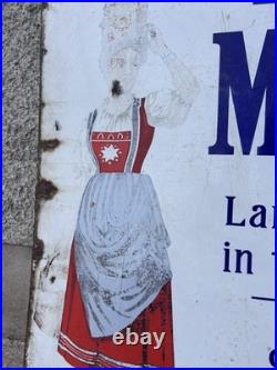 Original enamel sign Milk Maid Brand Milk Advertising