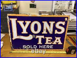 Original enamel sign, lyons Tea, super Old Side, double Sided