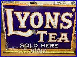 Original enamel sign, lyons Tea, super Old Side, double Sided