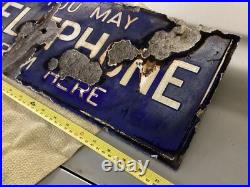 Original enamel sign, you May Telephone From Here, super, display