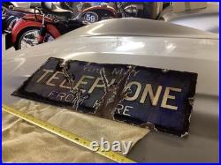Original enamel sign, you May Telephone From Here, super, display