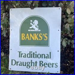 Original pub brewery traditional beers sign vintage enamel advertising