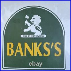 Original pub brewery traditional beers sign vintage enamel advertising