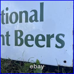 Original pub brewery traditional beers sign vintage enamel advertising