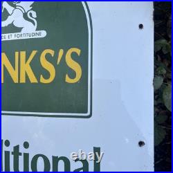 Original pub brewery traditional beers sign vintage enamel advertising