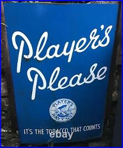 Original used Players Cigarettes blue vintage enamel sign 56 x86 cm
