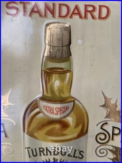 Original vintage Antique Tin Advertising Sign Whisky Hawick not enamel Scottish