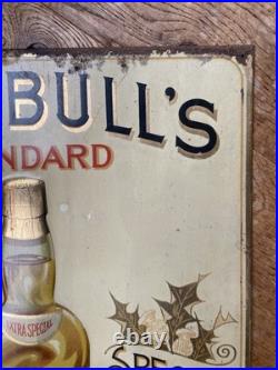 Original vintage Antique Tin Advertising Sign Whisky Hawick not enamel Scottish