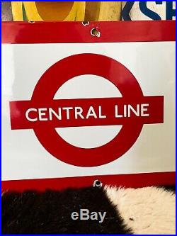 Original, vintage London Underground Central Line enamel sign. 1970's. RARE