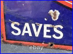 Original vintage enamel Advertising Sign RINSO boho chic laundry utility display
