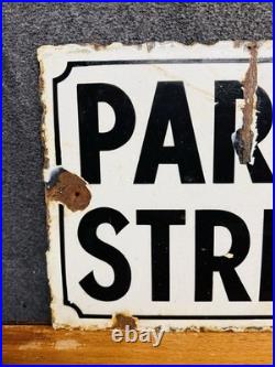 Original vintage enamel London street sign Parkfield Street, Islington N1