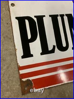 PLUME VACUUM OIL CO. Genuine Vintage Enamel Bowser Sign
