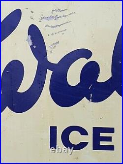 P 61cm Original Vintage Walls Icecream Ice Cream Enamel Sign Wall's 1960's