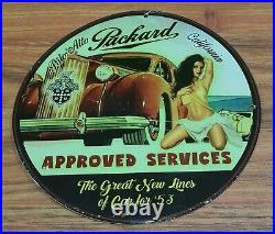 Packard approved services Palo Alto Vintage porcelain enamel sign 1950s