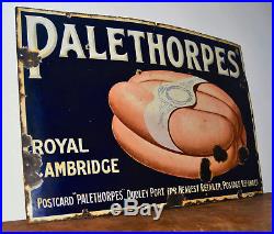 Palethorpes Royal Cambridge sausage 1920s advertising enamel sign vintage retro