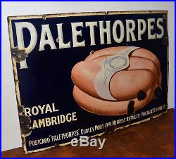 Palethorpes Royal Cambridge sausage 1920s advertising enamel sign vintage retro