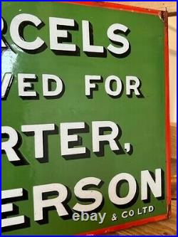 Parcels For Carter Paterson & Co Vintage Double Sided Enamel Advertising Sign