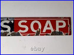 Pears Soap tram seat sign. Pears soap enamel sign. Vintage enamel sign