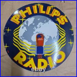 Philips Radio Porcelain Enamel Sign 29 X 29 Inches