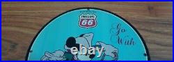 Phillips 66 Gasoline Vintage porcelain enamel sign 1960s